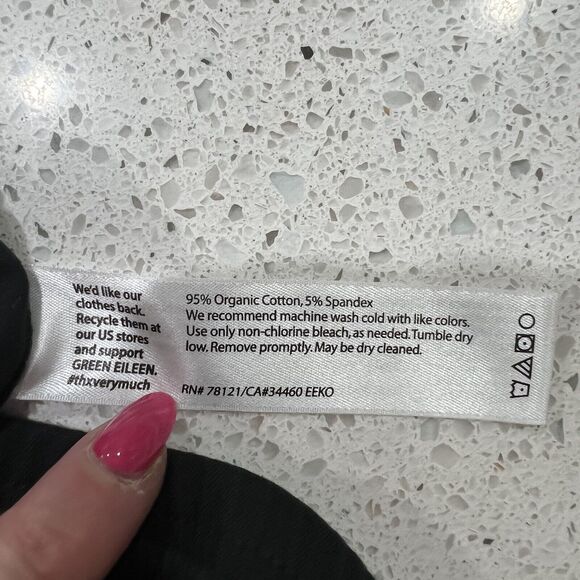 Eileen Fisher Size L Pants Slim Knit Crop Pants Black Stretch Side Zip Capsule - Picture 9 of 12